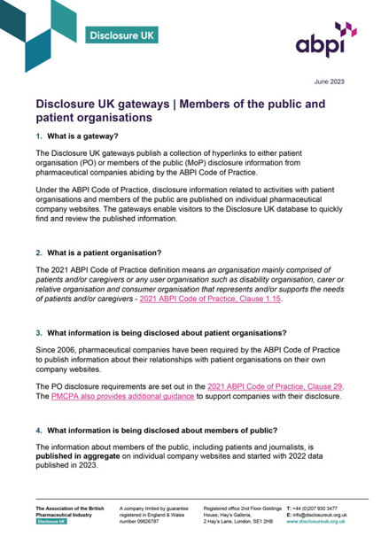 Disclosure UK Gateway FAQs June 2023