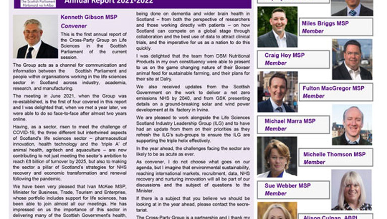 Scottish Cross Party Group Life Sciences Annual Report 2021-2022