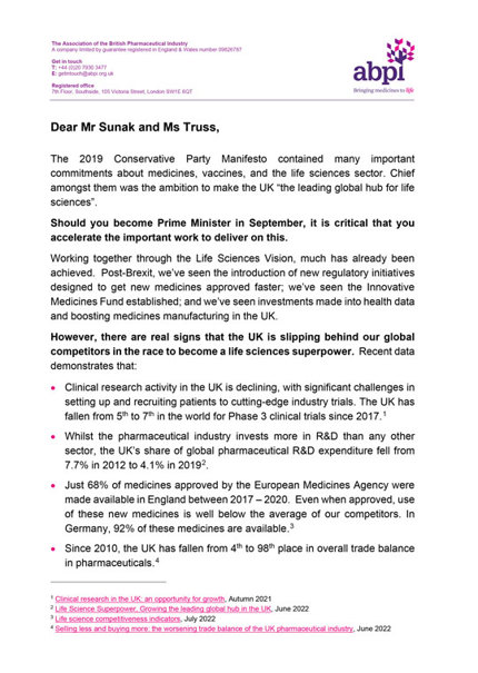 ABPI Open Letter Conservative Candidates Jul 2022