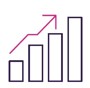 Ascending bar chart icon with arrow