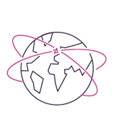Globe with orbit icon