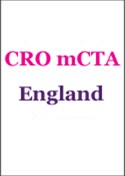 Clinical Research Organisation model Clinical Trial Agreement – England