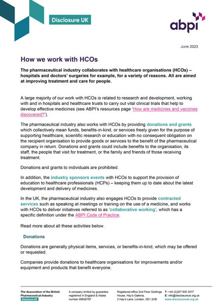 How We Work With HCOs 2023