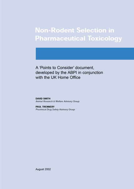 Non-rodent selection in pharmaceutical toxicology