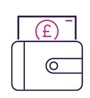 Wallet with pound sign icon