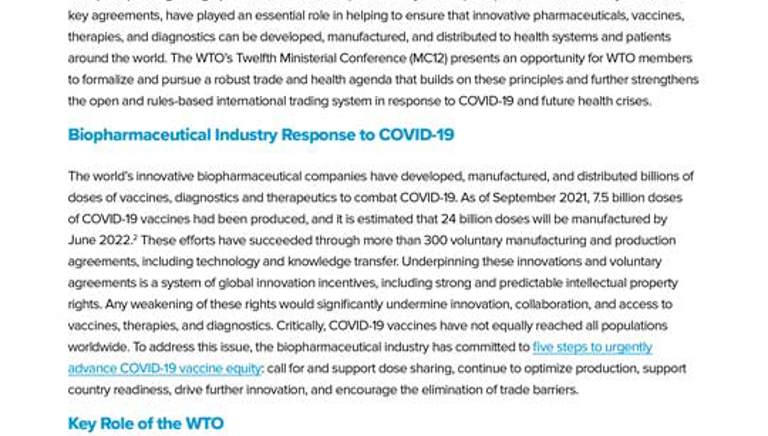 WTO Twelfth Ministerial Conference: A Critical Opportunity to Strengthen the Global Trade and Health Agenda